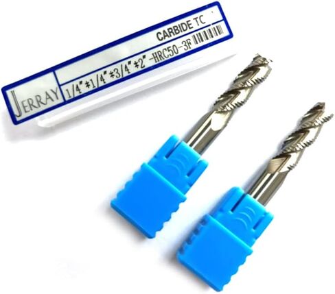 2pcs أدوات قطع القطع الصلبة كاربيد الطواحين النهائية للألمنيوم ، HRC50 عملت مع الألومنيوم ، 3 المزامير ، 1/4 "قطر ، 1/4" شانك ، 3/4 "طول القطع ، 2" الطول الكلي in Kuwait