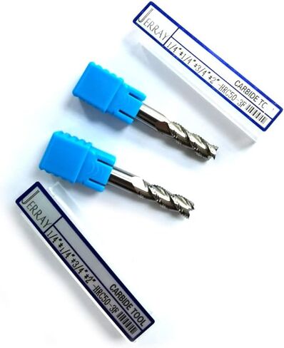 2pcs أدوات قطع القطع الصلبة كاربيد الطواحين النهائية للألمنيوم ، HRC50 عملت مع الألومنيوم ، 3 المزامير ، 1/4 "قطر ، 1/4" شانك ، 3/4 "طول القطع ، 2" الطول الكلي in Kuwait