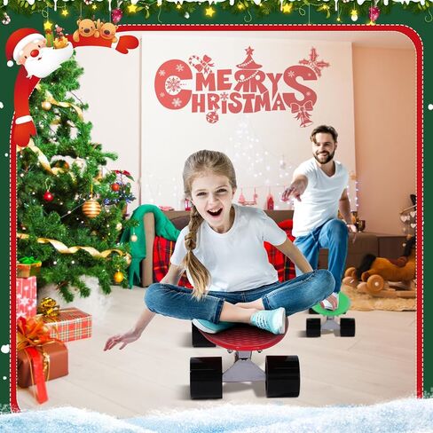 2 قطعة لوح تزلج صغير مقاس 22 بوصة، لوح تزلج كلاسيكي كامل مع لوح تزلج كلاسيكي من البلاستيك المتدحرج الناعم، هدية للمبتدئين في أعياد الميلاد والأطفال والأولاد والبنات in Kuwait