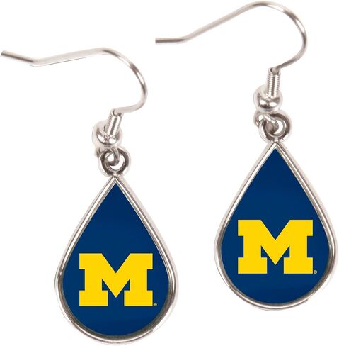 WinCraft NCAA Michigan Wolverines Tear Drop Earrings, Large, Multi in Saudi Arabia