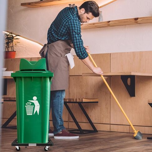 BBTO 2 PCS الأثاث البلاستيكي Dolly 16/23 جالون قابل للتعديل 17-25.6 "حامل مصنع يحمل ما يصل إلى 330 رطل القمامة CAN Dolly Mobile Roving CARTH لغسالة الثلاجة الخارجية الداخلية علبة القمامة in Kuwait