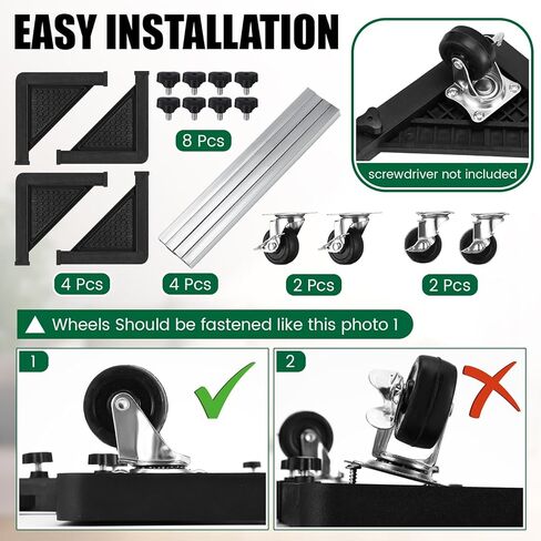 BBTO 2 PCS الأثاث البلاستيكي Dolly 16/23 جالون قابل للتعديل 17-25.6 "حامل مصنع يحمل ما يصل إلى 330 رطل القمامة CAN Dolly Mobile Roving CARTH لغسالة الثلاجة الخارجية الداخلية علبة القمامة in Kuwait