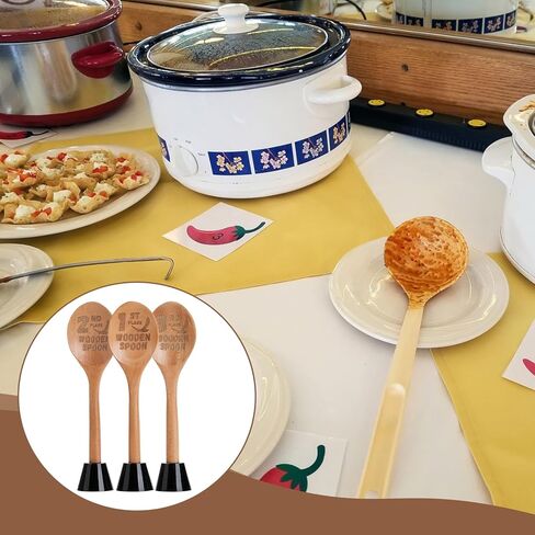 3 PCS Chili Cook Off Trophies Spoon Spoon Trophy جوائز للليزر الخشبي المحفور بالملعقة الذهبية مع جائزة الخبز القاعدة الخشبية للطبخ لمسابقة طبخ الخبز (7.56 '') in Kuwait