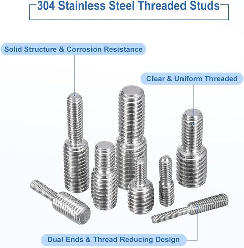 UXCELL M5X6MM إلى M8x8mm نهاية مزدوجة مسمار مسمار المسام in Saudi Arabia