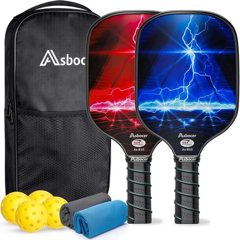 Pickleball Paddlles ، مجموعة Pickleball Paddles المعتمدة من USAPA من 2 ، مجموعة من الألياف الزجاجية السطحية Pickleball ، 4 كرات المخلل ، مناشف تبريد ، حقيبة المخلل ، هدايا مجداف المخلل للرجال للرجال نساء in Saudi Arabia