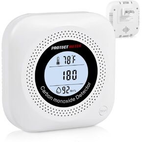 Carbon Monoxide Detectors, Temperature & Humidity Monitor (3-in-1) – Portable Plug-in CO Alarm for Travel, Home, Hotel, RV with 110V-220V AC, Black Color