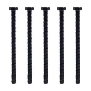 MroMax 5Pcs M8 x 120mm Hex Head Screw Bolt, Carbon Steel Grade 8.8, Black Oxide Finish, Full Thread, Hexagon Head Bolts for Furniture Repair