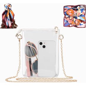 حقيبة Clear Crossbody Clear For Women معتمدة ، حقيبة صافية صافية مع سستة لزي الموسيقية