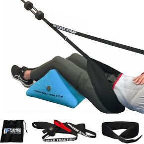 Fisher Traction® Back Discomfort & Discomfort Relief Device | for Pinched Nerves & Disc Bulges | Back Problem Relief | Mobile Spine Decompression & Lumbar Traction Device Back Device with Wedge