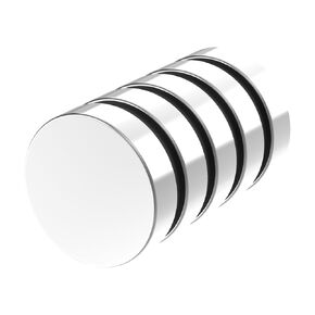 N52-1.00" D x 1/4" H - 5 Pack, 1 Inch Extremely Powerful Disc Rare Earth Magnets, Large Silver Super Strong Neodymium Round Magnets, 1.00" Diameter by 0.25" Thickness NdFeB Magnets