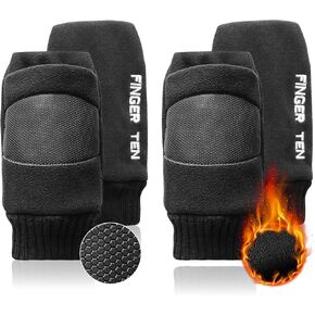 FINGER TEN Winter Golf Gloves Men Mitts Cart Mittens Both Hands 2 Pairs, Upgraded Palm for Optimal Grip in Cold Weather, Warm Fleece Pull Up Fit Soft Comfortable Set