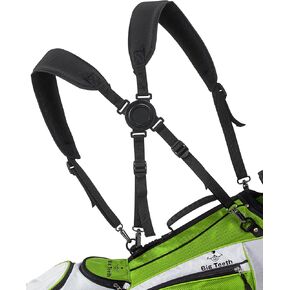 BIG TEETH Golf Bag Strap,Adjustable Padded Bag Strap Replacement,Golf Double Shoulder Bag Straps with 4Pcs Rotate Hooks (for Golf Bag with 3 D-Rings and 4 D-Rings Both)
