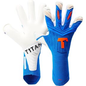 T1TAN Alien Gravity Blue 2.0 - Soccer Goalie Gloves - Mixed Cut and 4mm Gecko Grip - Size 7