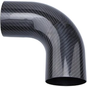 OD 4 inch (102mm) 90 degree Carbon Fiber Elbow, 4" Outer diameter, Leg Length 6 inch (150mm), 1.5mm Thickness, 3K Twill Real Carbon Fiber Bent Tube (no Logo, Emblems or Markings)