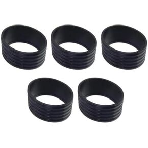 5 Pcs Black Tennis Racket Handle Rubber Ring Stretchy Tennis Racquet Band Overgrips, Tennis Racket Grips, Racquet Accessories, Ultra Absorbent Tennis Grip Tape