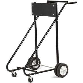 Outboard Boat Motor Stand, 315 LBS Heavy-Duty Outboard Engine Carrier Cart Dolly Storage for Motor Transportation, Large Weight Capacity with Wheels, Black