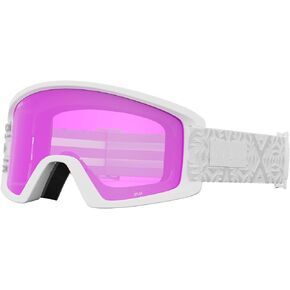 Giro Dylan Ski Goggles - Snowboard Goggles for Women & Youth - White Flake Strap with Amber Pink/Yellow Lenses