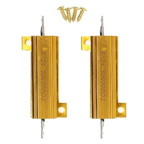 2 Pieces 50W 3K Ohm High Power Aluminum Housed WireWound Resistor with Screws