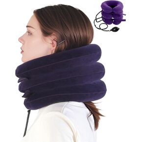Neck Stretcher,Neck Traction Device, Best Neck Brace for Neck Pain Relief,Adjustable Inflatable Neck Brace & Neck Stretcher Cervical Traction,Neck Decompression Device (Purple)
