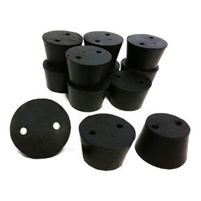 RS-8-2 Rubber Stoppers, Size 8, Drilled 2-Holes (1-Pound Pack)