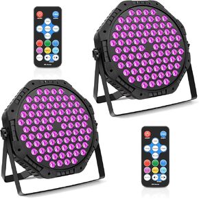 84 LED Stage Lights 2 Pack 150W RGB Par Light Corded Party Uplights with Sound Activated and DMX Control for DJ, Disco, Wedding, Club, Bars, Birthday Party, Festivals Stage Lighting