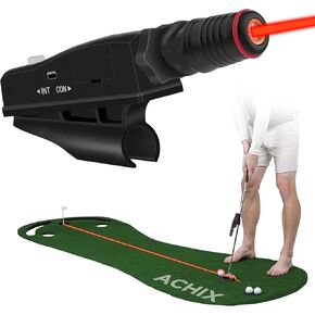 Indoor Golf Laser Putting Training Aid with Two Modes, Laser Putt Pro Putting Trainer for Alignment Tool, Precision Red Line Laser Putter Sight Pointer Golf Rangefinder, Best Golf Gift for Golfers