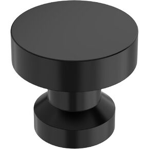 Alzassbg 10 Pack Matt Black Cabinet Knobs, 1-1/4 Inch(29.5mm) Diameter Kitchen Cabinet Hardware Round Knobs for Cupboard and Drawers AL6045MB