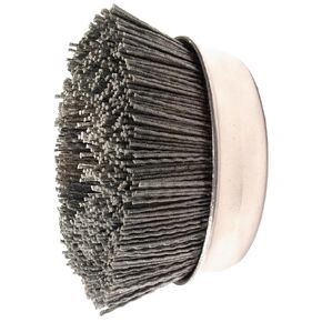 PFERD 83813 M-Brad Abrasive Filament Cup Brush, Silicon Carbide Grain, 4" Diameter, 5/8-11 Thread, 0.040 Wire Size, 6000 RPM, 80 Grit