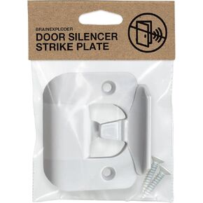 Door Silencer Strike Plate - Flexible, Noise Eliminating Fix for Loud Doors Fits with No Modifications, Stops Slamming Noise Perfect for Nursery, Bedroom, Sleepers, Auditory Issues (White, 1pk)