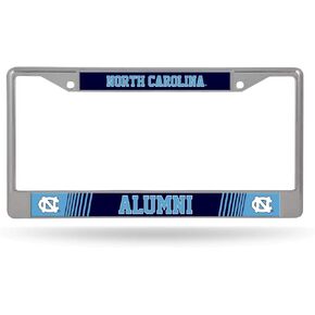 Rico Industries NCAA North Carolina Tar Heels Alumni 12" x 6" Silver Chrome Frame W' Decal Insert Car/Truck/SUV Auto Accessory