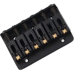 6 Strings 65mm Electric Guitar Bridge, Glossy Metal Guitar Hardtail Accurate Mounting Fixed Bridge Chorus, Flange & Tremolo Single Effects (Black)