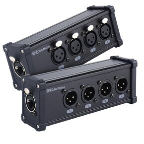 Cable Matters Multi Network XLR Cable 4 Channel Breakout Kit Pair with 2 Boxes (XLR Splitter Boxes Pair with 4X Male XLR Box and 4X Female XLR Box) Compatible with EtherCON Connector, Black