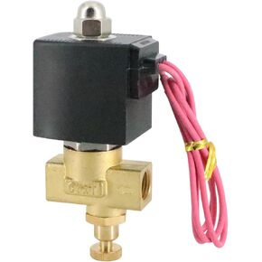 1/4" NPT Brass Electric Oil Fuel Control Solenoid Valve, DC 24V Normally Colsed Valve with Manual Shut Off for Water Air Gas Fuel Oil,Viton Gasket
