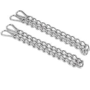 2 Pack Extension Chain with 4 Carabiners Snap, Heavy Duty Hammock Hardware Kit for Hammocks Stand Chairs Porch Swing Punching Bags, 350 Lbs Capacity, 22 Inches Length