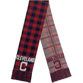 FOCO Cleveland Guardians Plaid Stripe MLB Scarf - Forever Collectibles Argyle Scarf