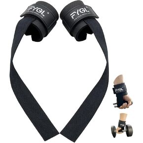 Cotton Lifting-Straps with Neoprene-Padded Wrist-Supports for Weightlifting, Bodybuilding & Strength Training