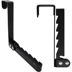 2pcs Over The Door Hooks, Over The Door Drying Rack Overdoor Hanger Hook, Collapsible Over The Door Hanger Laundry Organizer Space Saving Hanging Rack for Clothes, Towels in Bathroom Bedroom (Black)