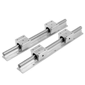 Linear Rail Shaft Guide and Linear Bearing Slide Block, 2Pcs SBR16-39.37 inch / 1000mm Rails +4Pcs SBR16UU Blocks with End Stops to Choose for CNC Router Machine and 3D Printer