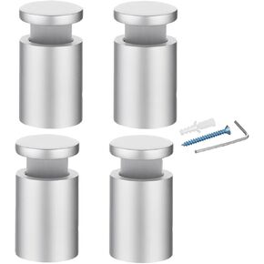Aluminum Alloy Edge Grips & Clips Sign Standoffs Hardware,Spacer Mount for Glass, Wood or Metal Panels (Φ16xH19mm)-Pack of 4 units SDHS-0011S