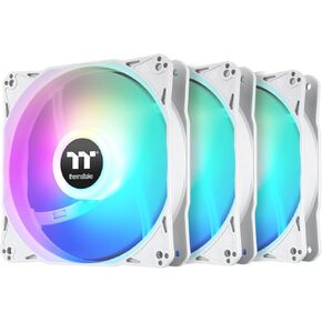 Thermaltake LE120 ARGB PWM Fan White (3 Pack), PWM Controlled 500~1500 RPM, 5V Motherboard Sync, 16.8 Million Colors 9 Addressable LEDs, 66.1 CFM, 120mm Hydraulic Bearing, Case Fan, CL-F205-PL12SW-A