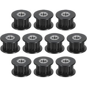 HARFINGTON 10pcs 2GT Idler Pulley 3mm Bore 13mm Dia. 6mm Width Belt Toothless, Black