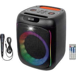 Boytone Bluetooth Karaoke Machine - Portable Outdoor Wireless Speaker System with 8" Subwoofer Wire Microphones, Remote Control High-Fidelity Sound for Home Party Entertainment (BT-63K)