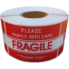 ProLine 3"x5" Fragile Tapes Stamp - Handle with Care Thank You Stickers - 1000 Labels Per Roll Shipping Labels (1 Roll)