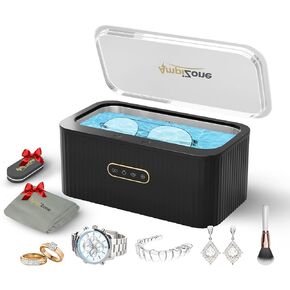 Ultrasonic Jewelry Cleaner Machine Set 47-50KHz - Portable Ultrasonic Cleaner for Retainer Dentures, Glasses, Watches, Rings & More, Gold Silver Jewelry Cleaner Ultrasonic Machine w/ 4 Cleaning Modes