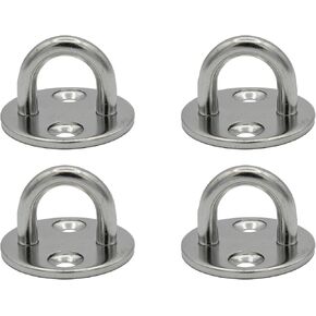 Vinland Marine 304 Stainless Steel Pad Eye 500lbs Capacity Ø1.57 Round Plate Eye Hooks Heavy Duty Round pad Eye Plate Stainless Steel pad Eye Sailboat Hardware Rigging Plate pad Eye Plate Hardware
