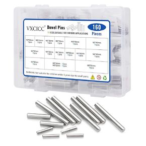 250Pcs Stainless Steel Dowel Pins - Shelf Brackets, Pegs, Hardware for Bunk Bed Replacement, DIY Shelving, Cabinet Supports (M2/M2.5/M3/M4/M5)