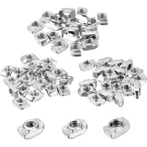uxcell M3/M4/M5 180Pcs T Nuts Sliding T Slot Nut Fastener Carbon Steel Nickel Plated for 2020 Series T Slot Aluminum Extrusion Profile