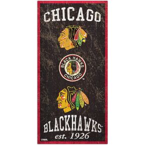 Fan Creations NHL Chicago Blackhawks Unisex Chicago Blackhawks Heritage Sign, Team Color, 6 x 12