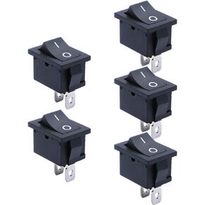 mxuteuk 5pcs Snap-in Boat Rocker Switch Toggle Power SPST ON-OFF 2 Pin AC 250V 6A 125V 10A, Use for Car Auto Boat Household Appliances 1 Years Warranty MXU1-1-101