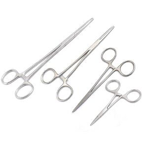 HEMOSTATS/Forceps 4 PC Set 3-1/2" - 8" Straight